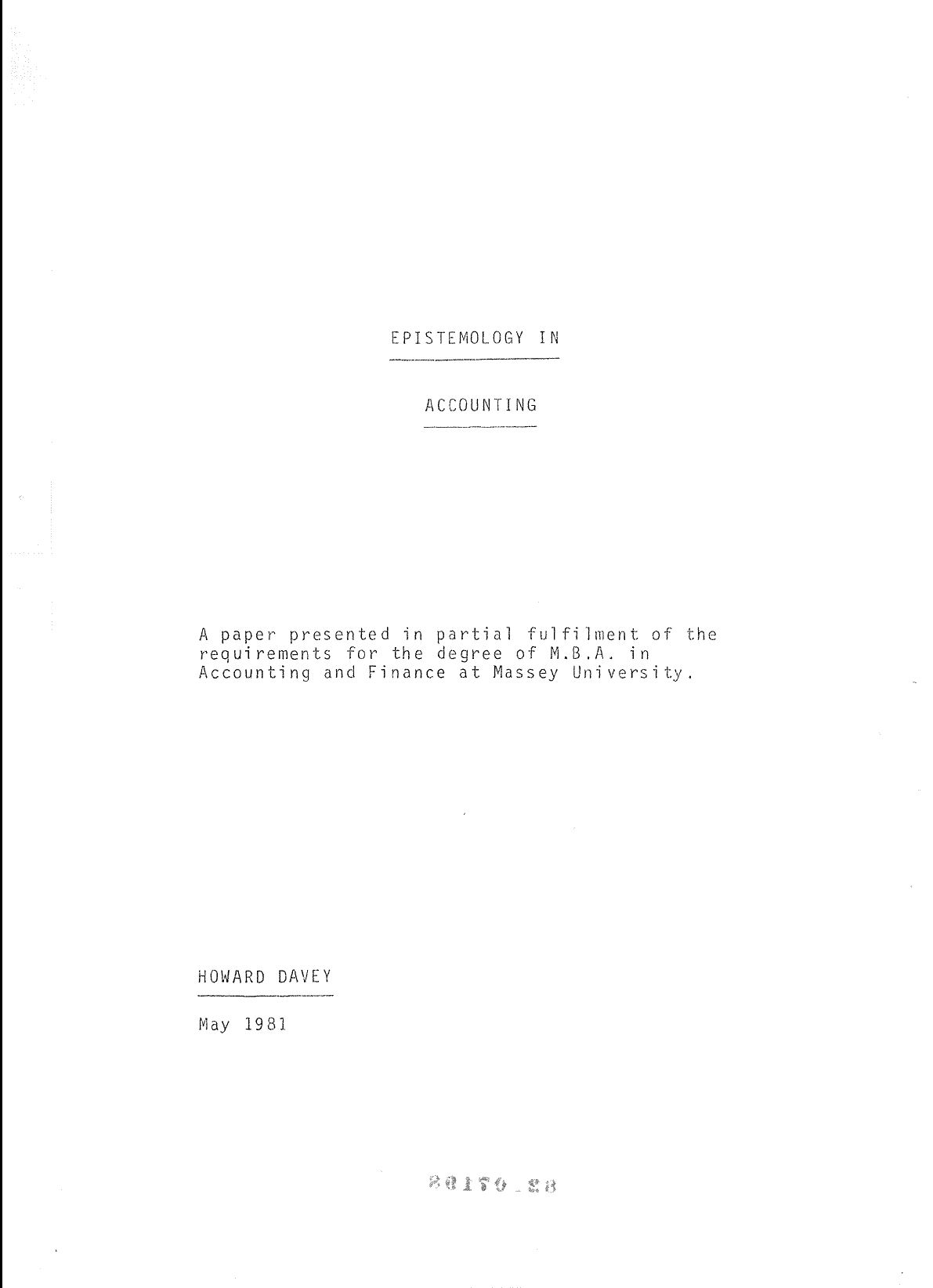 Epistemology
