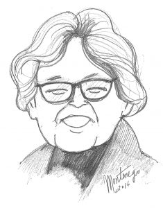 Caricatura de Ángela Calvo de Saavedra