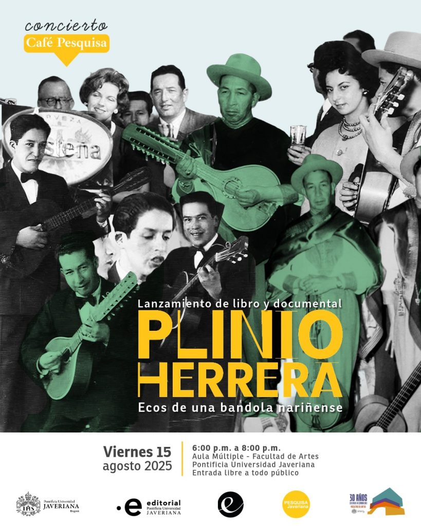 En el próximo Café Pesquisa presentaremos un proyecto de investigación-creación que reivindica la importancia histórica de un referente de la música andina colombiana: Plinio Herrera y Bandola. Proyectaremos un documental sobre su vida y escucharemos arreglos contemporáneos de su música.