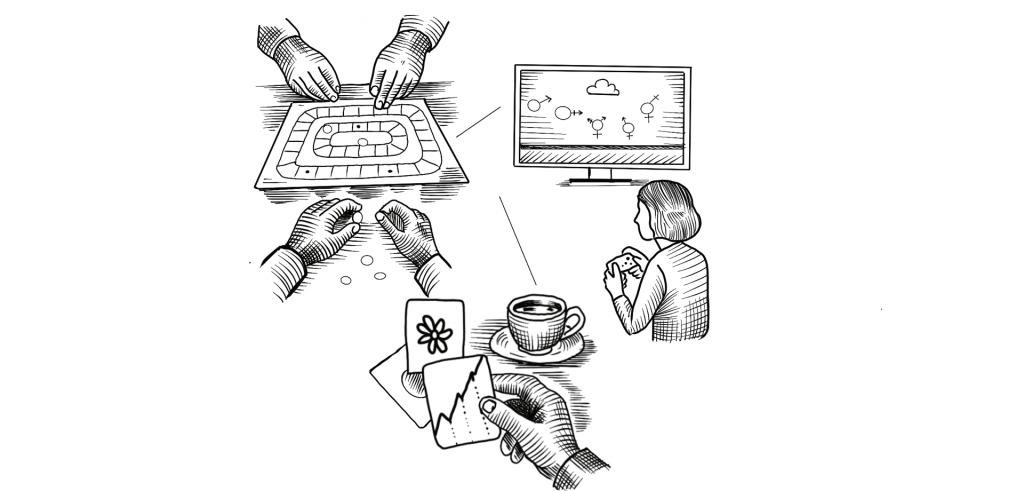 Cada año, NPC Edugames produce alrededor de 15 juegos nuevos, en alianza con el Centro de Juegos y Experiencias Interactivas de Javeriana Cali / Ilustración: Lina Espitia